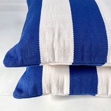 Load image into Gallery viewer, Outdoor Cushion Cover 50cm – Cobalt Deck Stripe