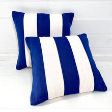 Load image into Gallery viewer, Outdoor Cushion Cover 50cm – Cobalt Deck Stripe