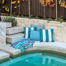 Load image into Gallery viewer, Outdoor Cushion Cover 50CM – Peacock Stripe