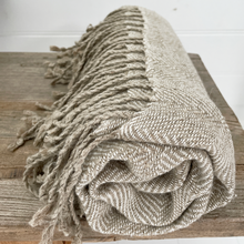 Load image into Gallery viewer, THROW LINEN COTTON DIAMOND TWILL Camel