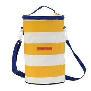 Picnic Cooler Bag Barrel - Yellow Stripe
