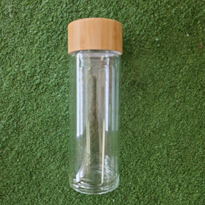 Glass Flask with Bamboo Lid