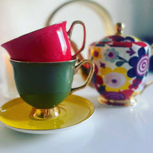 Load image into Gallery viewer, XL Olive Green Teacup and Saucer - 375mL
