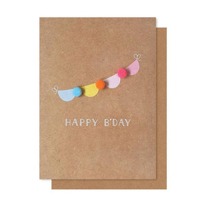 PRETTY BUNTING POM POM CARD