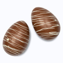 Load image into Gallery viewer, Small Hollow 40g each Egg Milk with White Stripes 2 Pack

