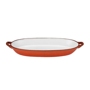 Tapas Burnt Orange Handled Oblong Platter - Ladelle