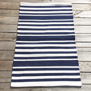 OUTDOOR SMALL MAT – NAVY & WHITE HAMPTON STRIPE