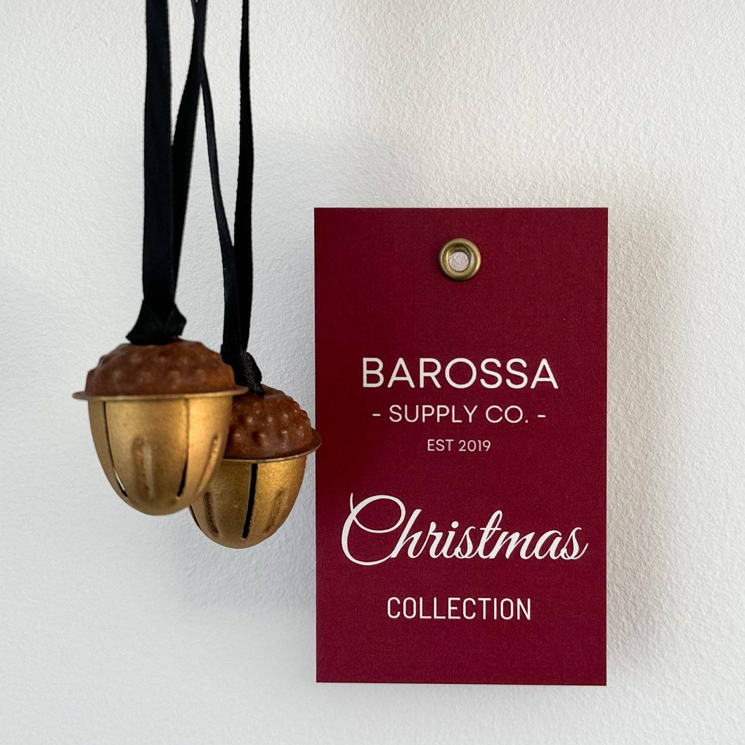 Acorn Pair - Hanging Ornament Gold